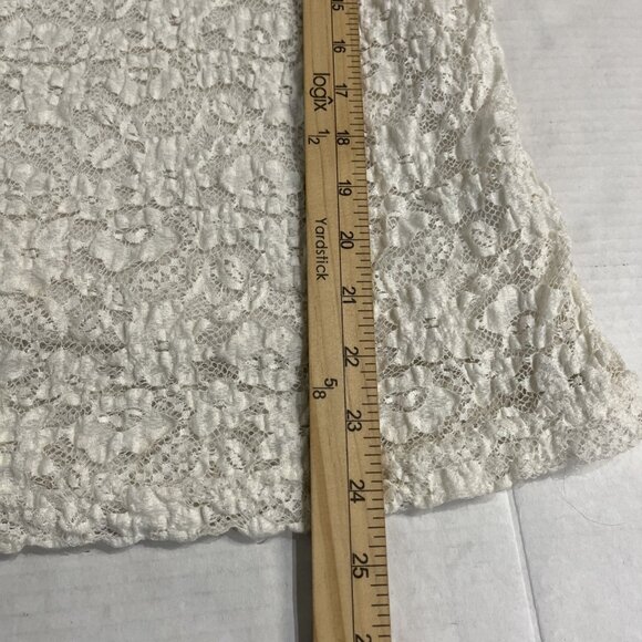 Vintage Y2K Babydoll Top Womens XL White Sheer Lace Sleeveless Coquette Fairy - Picture 7 of 10